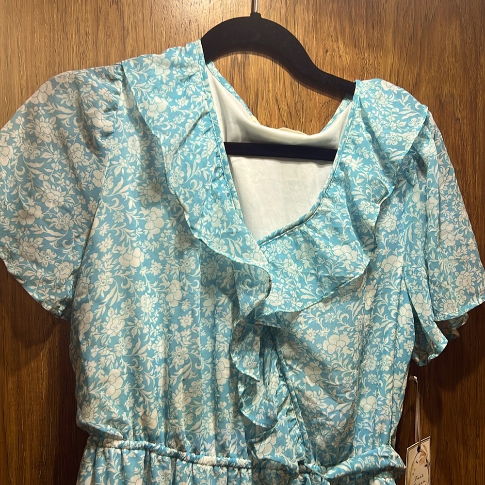 Fair Haven Floral Dress- New with Tags - Ruffle Details, High-Low Hem